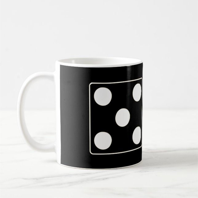 DICE Nummer der Pips weiß 5 & 2 + Ihre Ideen Tasse (Links)