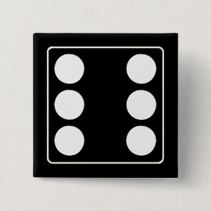 DICE Nummer der Pips weiß 6 + Ihr Backgr. Button