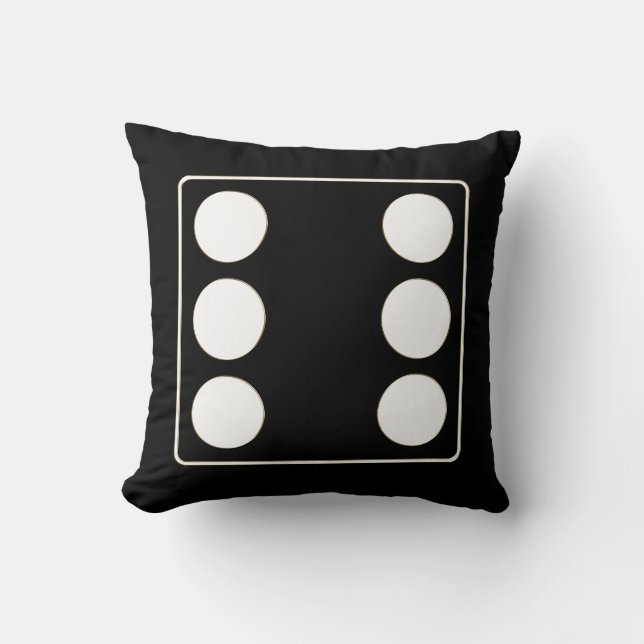 DICE Nummer der Pips weiß 6 + Ihr Backgr. Kissen (Vorderseite)