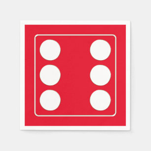 DICE Nummer der Pips weiß 6 + Ihr Backgr. Serviette