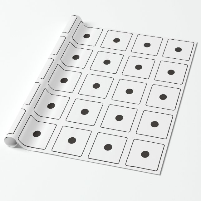 DICE-Nummern der Pips 1 + Ihr Backgr. Geschenkpapier (Ungerollt)