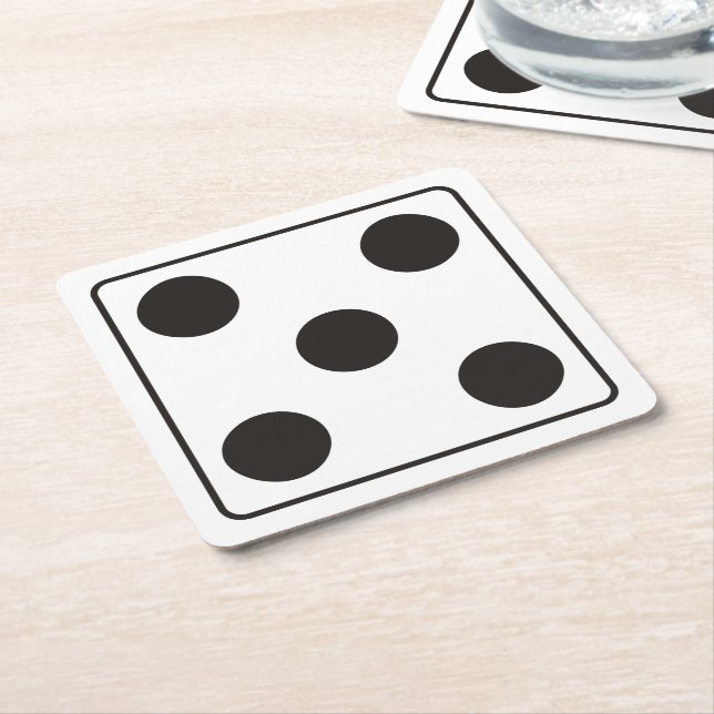 DICE-Nummern der Pips 5 + Ihr Backgr. Rechteckiger Pappuntersetzer (angewinkelt)