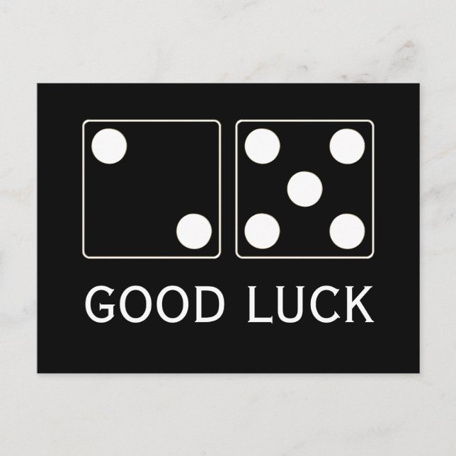 DICE-Nummern der Pips weiß 5 & 2 + Ihr Text Postkarte (Vorderseite)