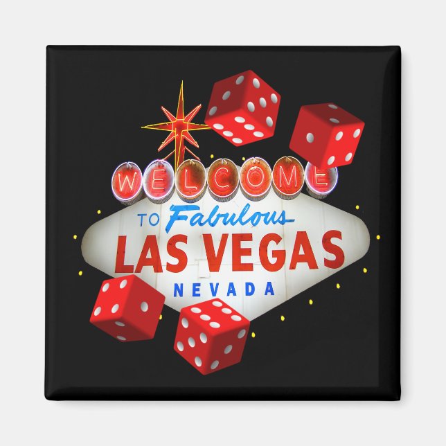 Dice Players Lucky Las Vegas Magnet (Vorne)