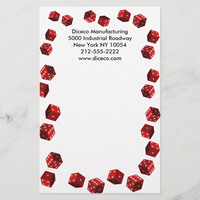 Dice Players Stationery Briefpapier (Vorderseite)