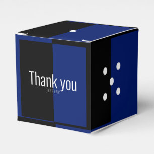 Dice polka dots würfeln Muster blau & schwarz Geschenkschachtel