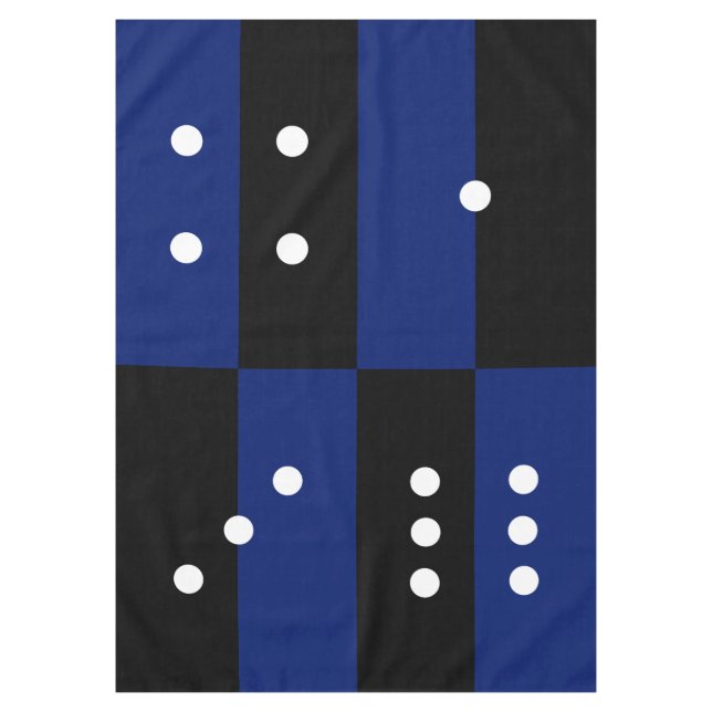 Dice polka Punkt blau/schwarz Tischdecke (Vorderseite)