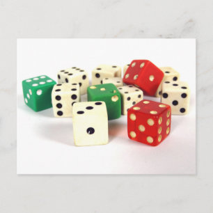 DICE - RED, WHITE and GREEN Postkarte