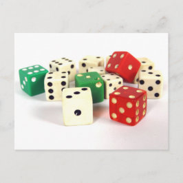 DICE - RED, WHITE and GREEN Postkarte
