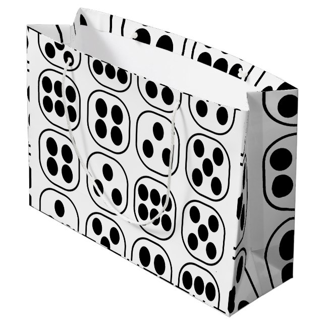 Dice Roll Birthday Party Große Geschenktüte (Rückseite Schrägansicht)