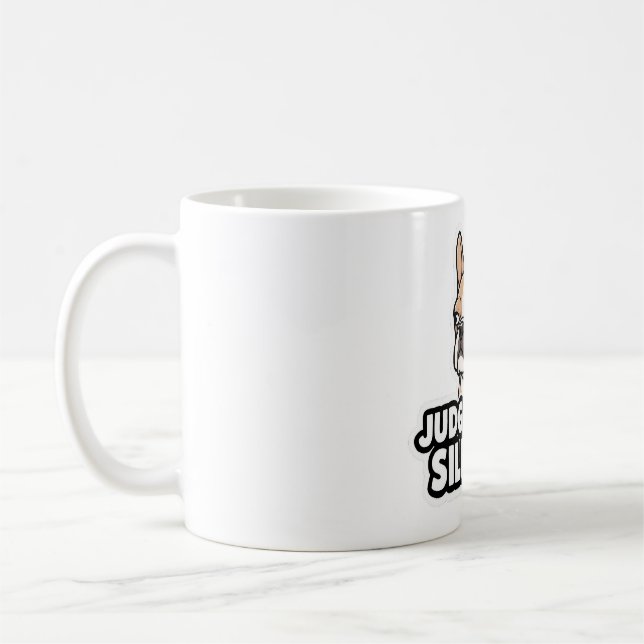 Dich schweigend beurteilend - Rehbraune Französisc Kaffeetasse (Links)