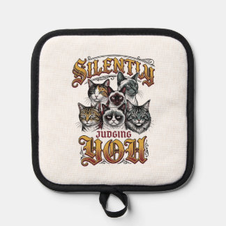 Dich stillschweigend verurteilendes Vintage-Katze- Topflappen