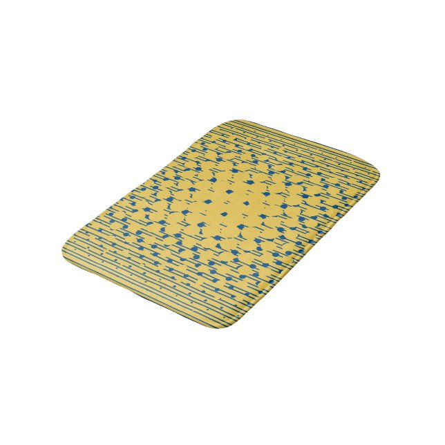 Dichte in Primrose Yellow & Lapis Blue Badematte (Schrägansicht)