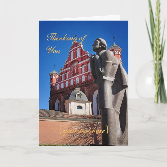 Dichter Adomas Mickevicius, Vilnius - denkend an Karte (Vorderseite)