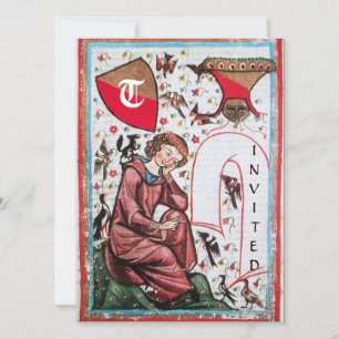 DICHTER IM VOGELGARTEN MONOGRAMM EINLADUNG