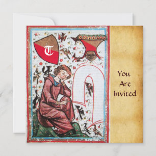 Dichter im Vögelgarten  Monogramm Einladung