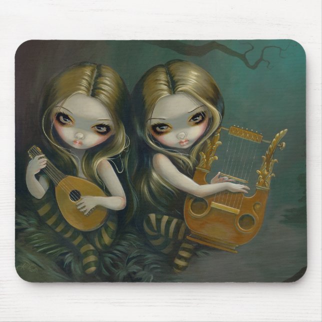 Dichtungskitt und Lyre gotischer feenhafter Mousepad (Vorne)
