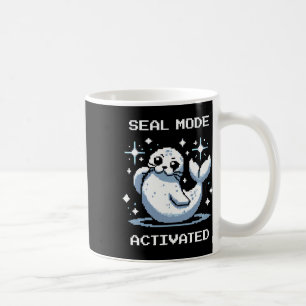 Dichtungsmodus Aktiviert Pixelkunst-Dichtung Retro Kaffeetasse