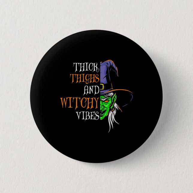dick Oberschenkel und witzige Vibes Retro Simplist Button (Vorderseite)