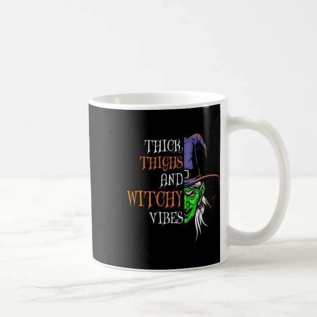dick Oberschenkel und witzige Vibes Retro Simplist Kaffeetasse (Rechts)