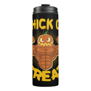 Dick oder Treat Fitnessstudio Workout Halloween Thermosbecher