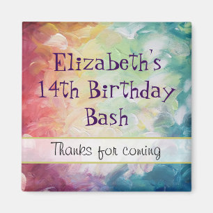 Dick Textured Abstrakt Paint Vielen Dank zum Gebur Magnet