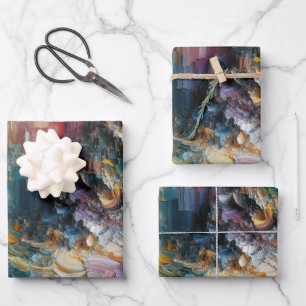 dick Texturierte Farbmuster Geschenkpapier Set