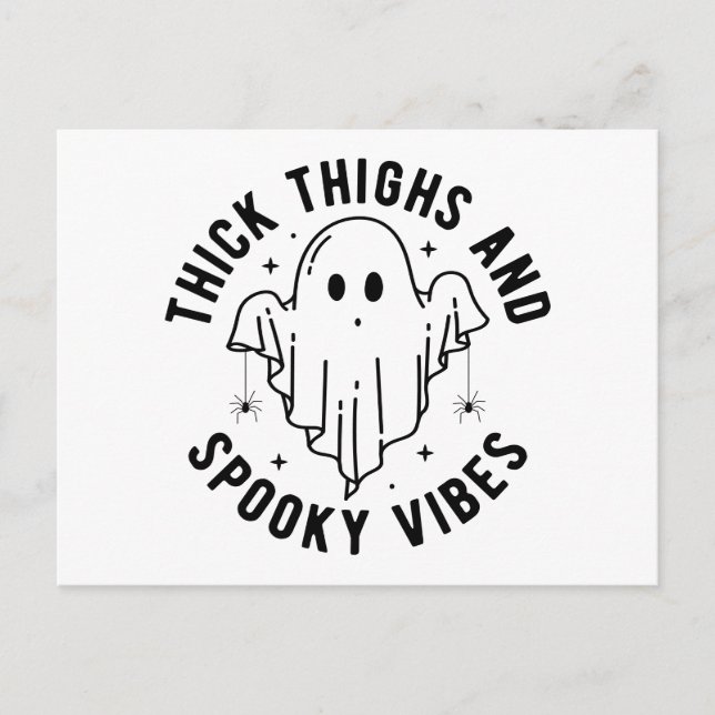 "dick thighs and spoky vibes" postkarte (Vorderseite)