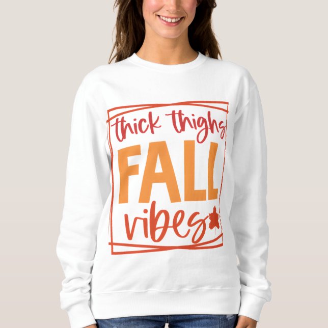 Dick Thights Fall Vibes Red Frame mit Blätter Sweatshirt (Vorderseite)