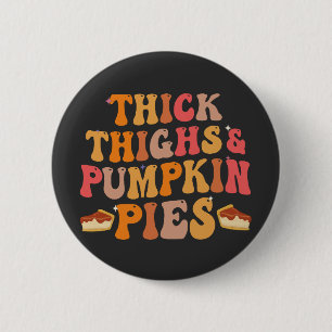 Dickdick & Pumpkin Pies Funny Erntedank Button