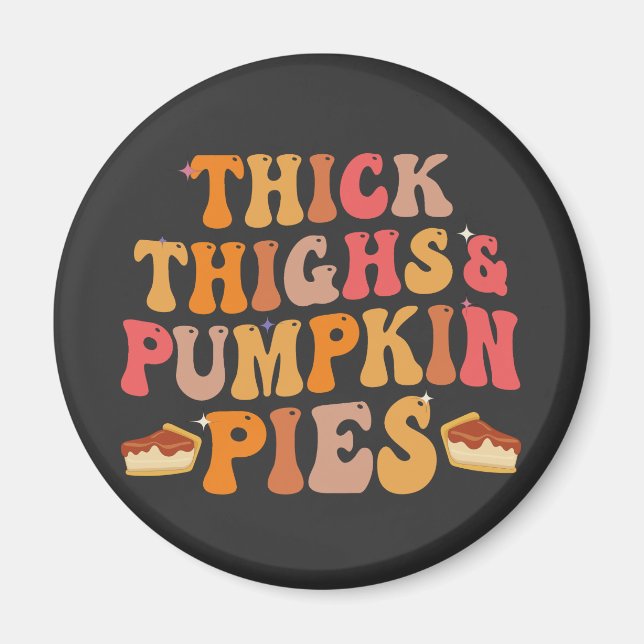 Dickdick & Pumpkin Pies Funny Erntedank Magnet (Vorne)