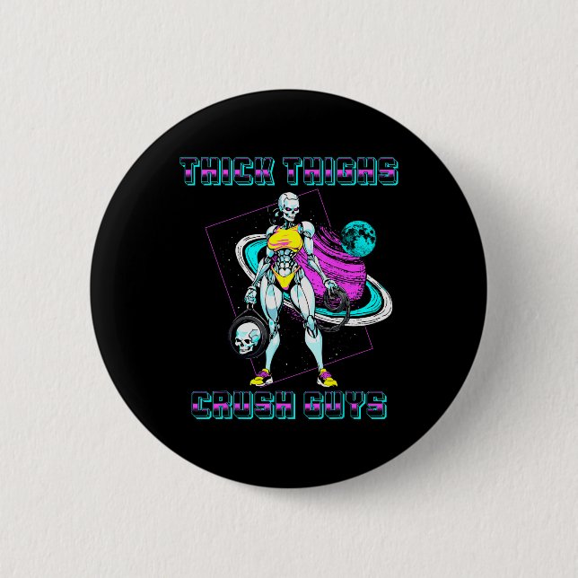Dickdick-Typ Crush Weightlift-Bodybuilding Button (Vorderseite)