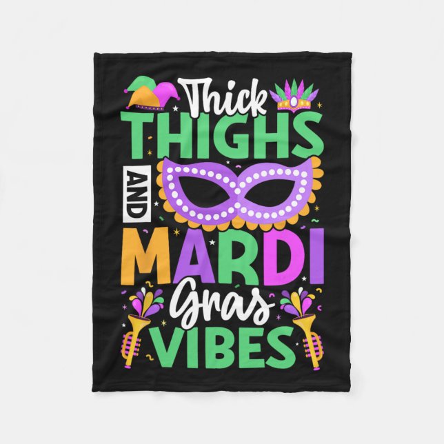 Dickdick und Mardi Gras Vibes Fleecedecke (Vorderseite)