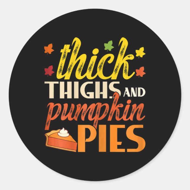 Dickdick und Pumpkin Pies Retro Fall Pumpkin Runder Aufkleber (Vorderseite)
