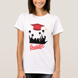 Dicke Abschluss-Silhouette mit flying Cap Joy T-Shirt
