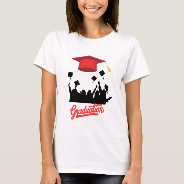 Dicke Abschluss-Silhouette mit flying Cap Joy T-Shirt (Vorderseite)