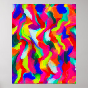 Dicke Abstrakte Aquarellmalerei Poster