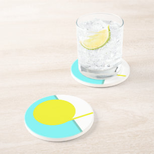 Dicke Abstrakte Art Cirquoise Turquoise Green Yell Getränkeuntersetzer