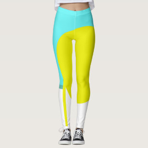 Dicke Abstrakte Art Cirquoise Turquoise Green Yell Leggings