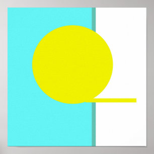 Dicke Abstrakte Art Cirquoise Turquoise Green Yell Poster