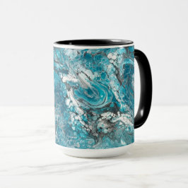 Dicke Abstrakte blaue und schwarze Tasse