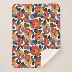 Dicke Abstrakte Blumenmuster Sherpadecke