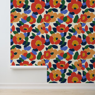 Dicke Abstrakte Blumenmuster Tapete