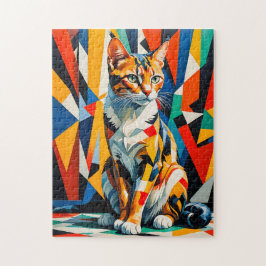 Dicke Abstrakte Cat Artwork Puzzle