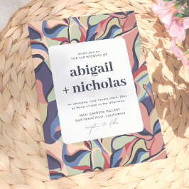 Dicke Abstrakte florale Einzigartige Retro-Hochzei Einladung