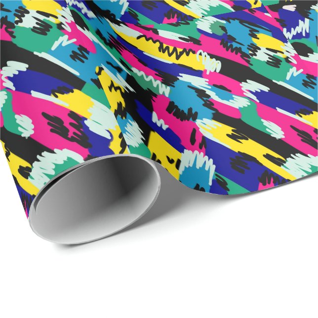 Dicke Abstrakte Kunst in Primärfarben Geschenkpapier (Rolleneckpunkt)