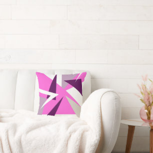 Dicke Abstrakte Kunst Lila Pink Grau Kissen