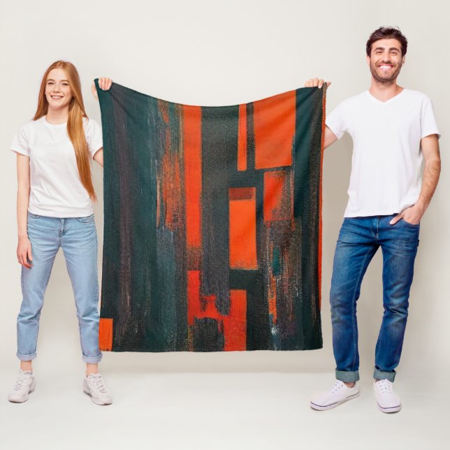 Dicke Abstrakte Rot- und Schwarzkunst Fleecedecke (Beispiel)