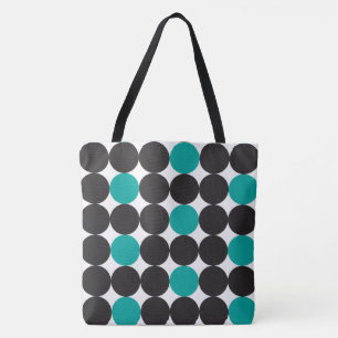 Dicke Aquamarine schwarze Punkte Geometrisches Mus