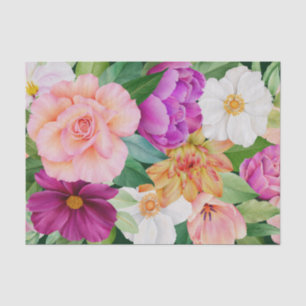 Dicke Aquarellfarbe Lila Rosa Rosen Dahlia Seidenpapier